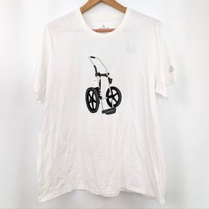 Adidas T-Shirt Golf Cart Graphic Short Sleeve Amplifier Tee Cotton White XXL NWT